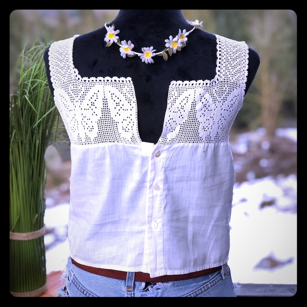 Vintage handmade crotchet top crop